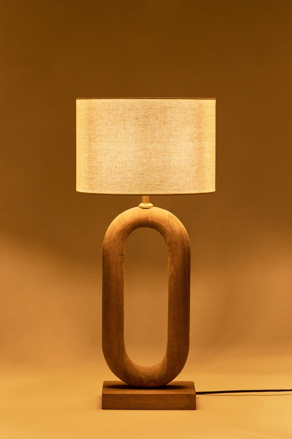 Tiberia Tischlampe aus Mangoholz, Galeriebild 2