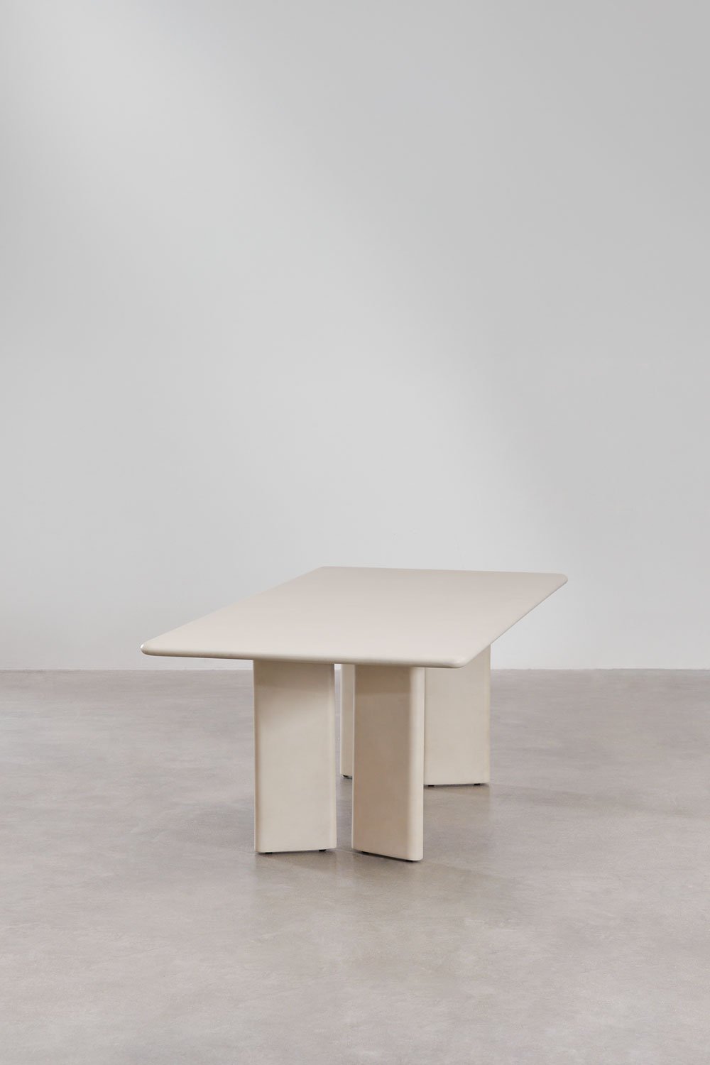 Rechteckiges Tischset 240x100 cm in Chelsea Zement und 10 Saira Gartenstühle aus Akazienholz mit Armlehnen, Galeriebild 3