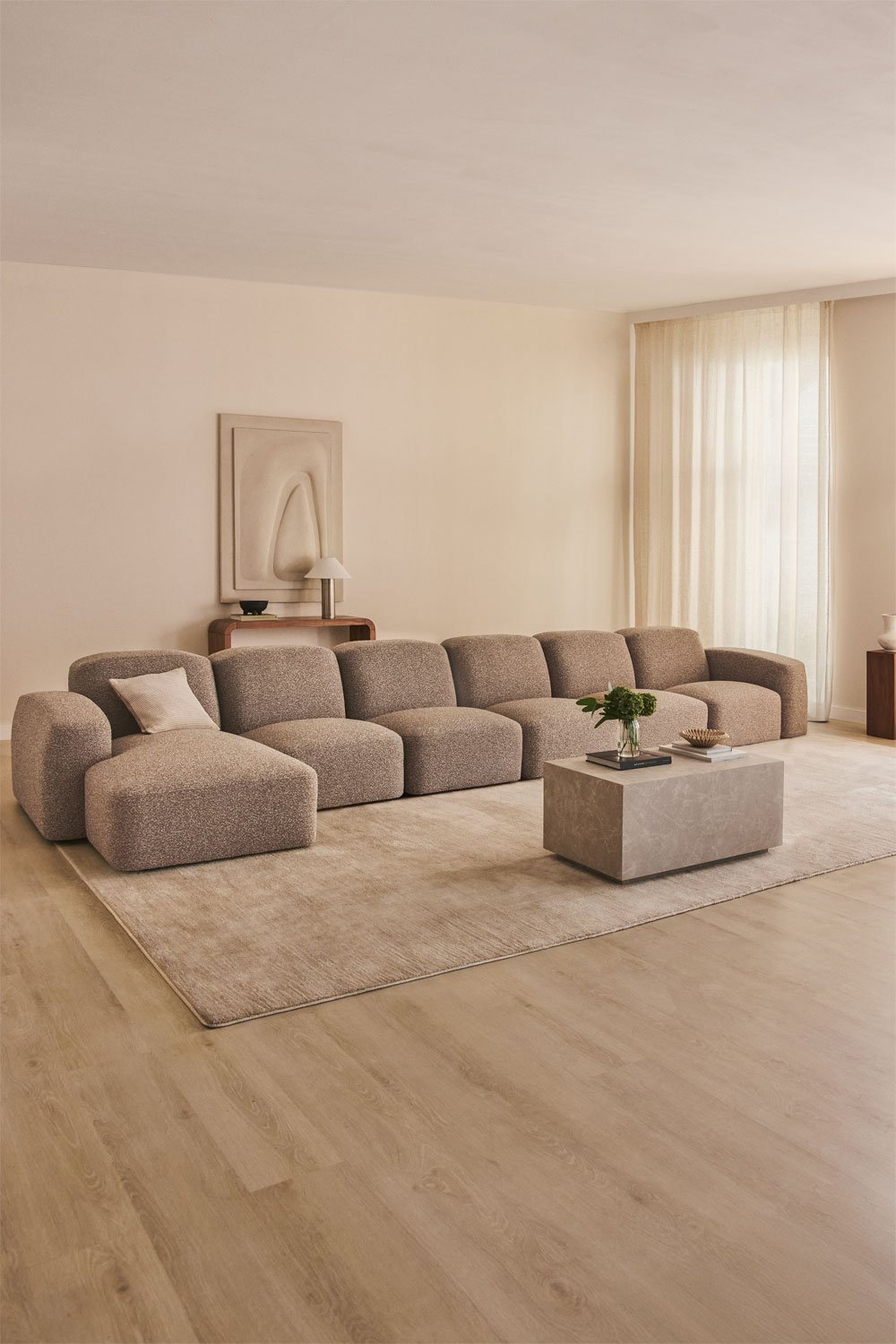 Bastian 6-teiliges modulares Sofa mit Chaiselongue links, Galeriebild 1