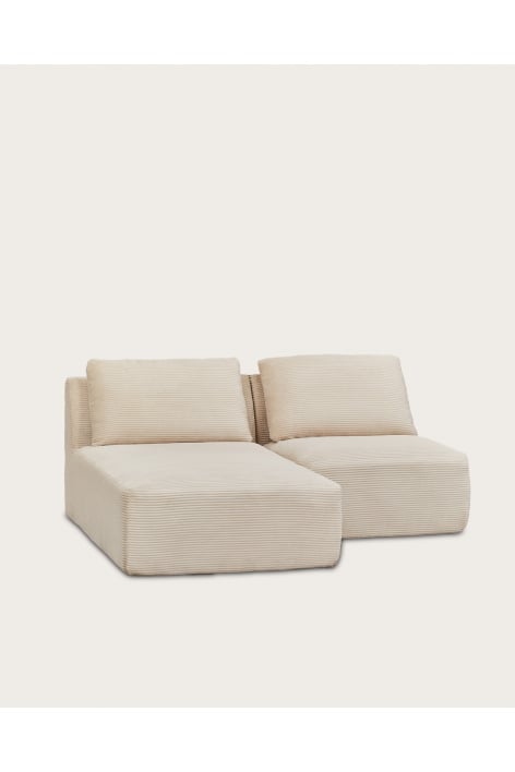 Modulares Ecksofa mit linker Chaiselongue, 2-teilig, Vakuumverpackter Samt Temple