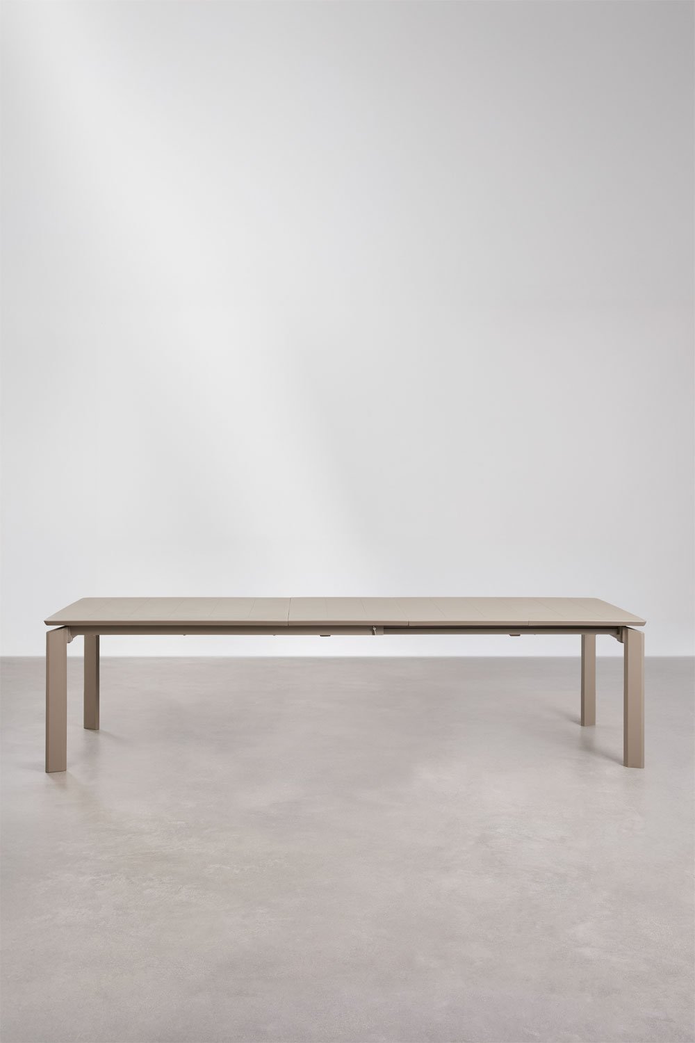 Rechteckiger Gartentisch 180-300x100 cm ausziehbar aus Aluminium Milenca, Galeriebild 3