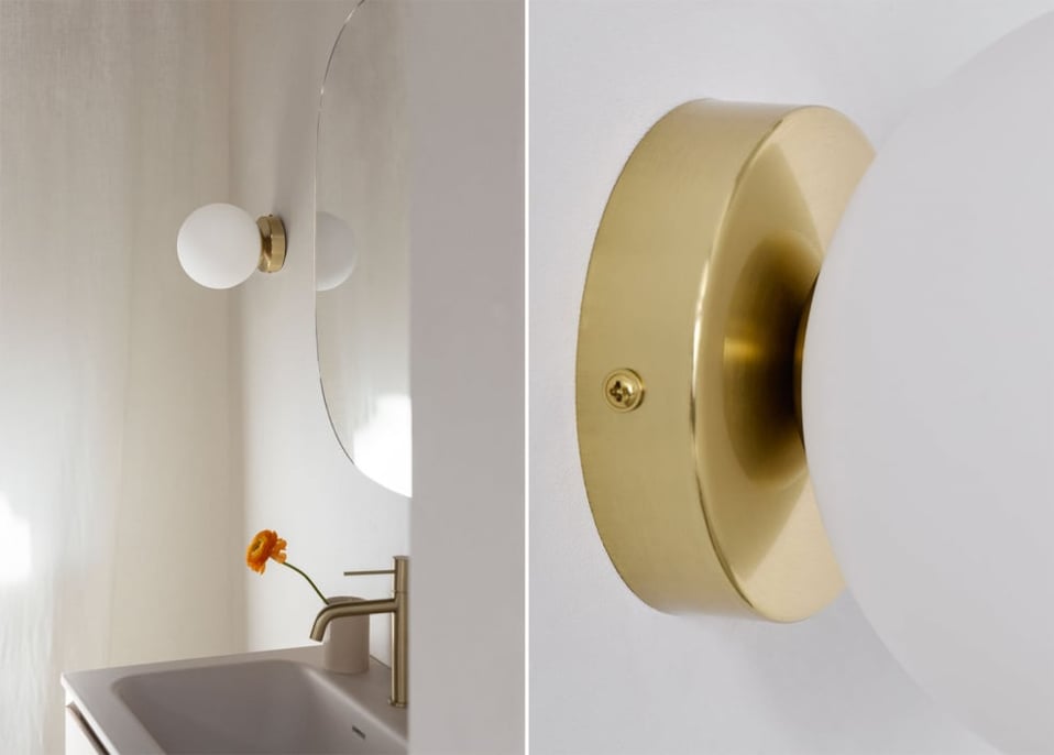 Uvol Traditionelle Badezimmer-Wandleuchte aus Edelstahl mit Kristallkugel
