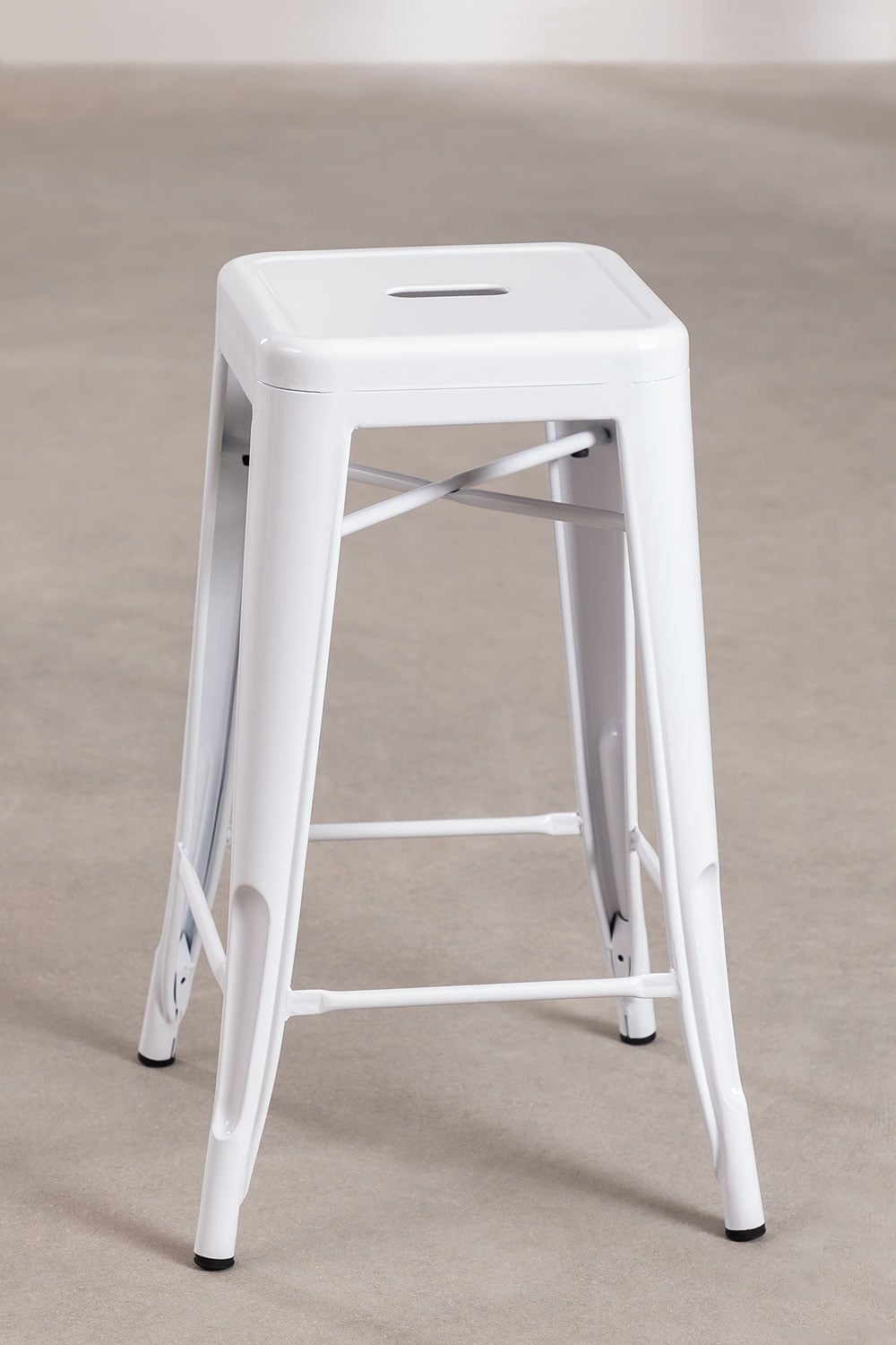 4er Pack Barhocker 65 cm Stahl Weiß Lix, Galeriebild 2