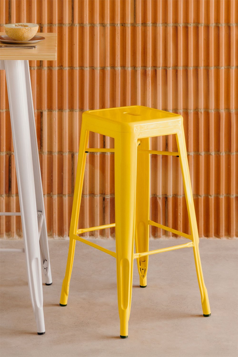 2er-Pack stapelbare Barhocker aus Stahl Lix, Galeriebild 1