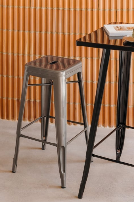 Barhocker 75 cm Stahl Chromgrau Lix