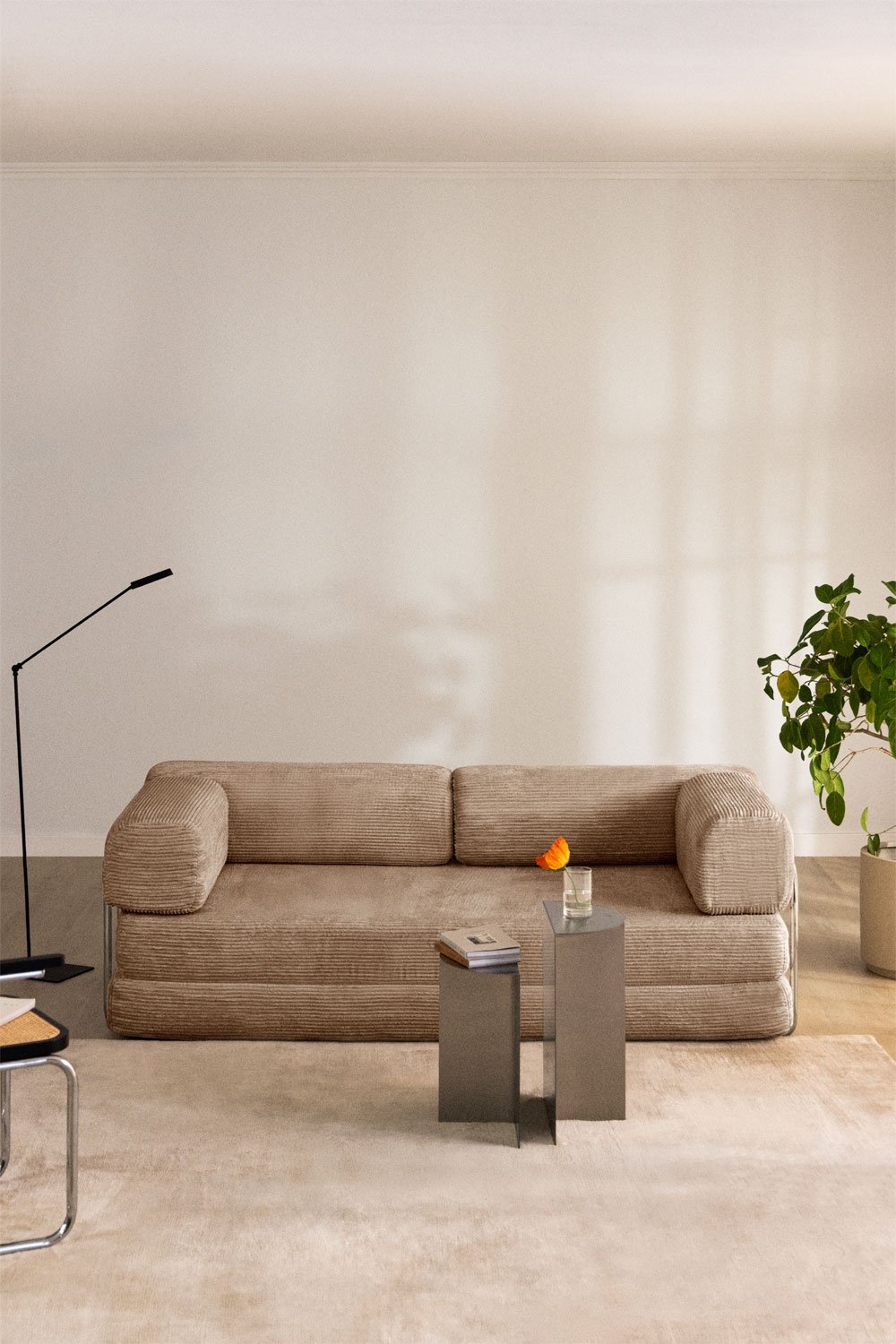 Igone vakuumverpacktes 2-Sitzer-Schlafsofa aus Cord, Galeriebild 1
