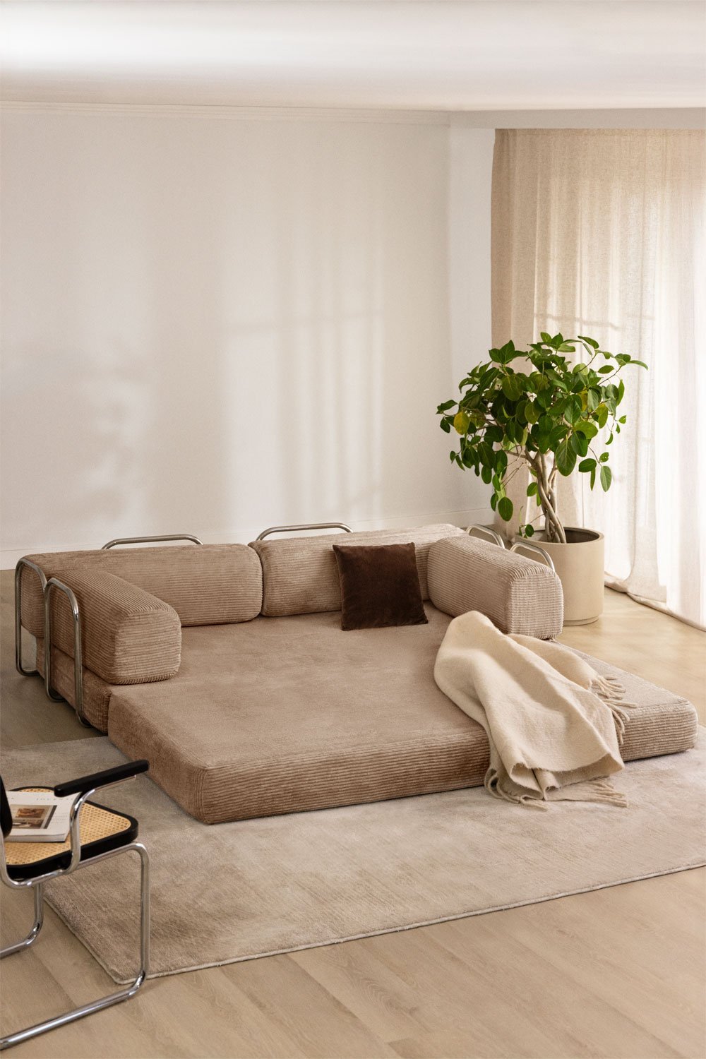 Igone vakuumverpacktes 2-Sitzer-Schlafsofa aus Cord, Galeriebild 2