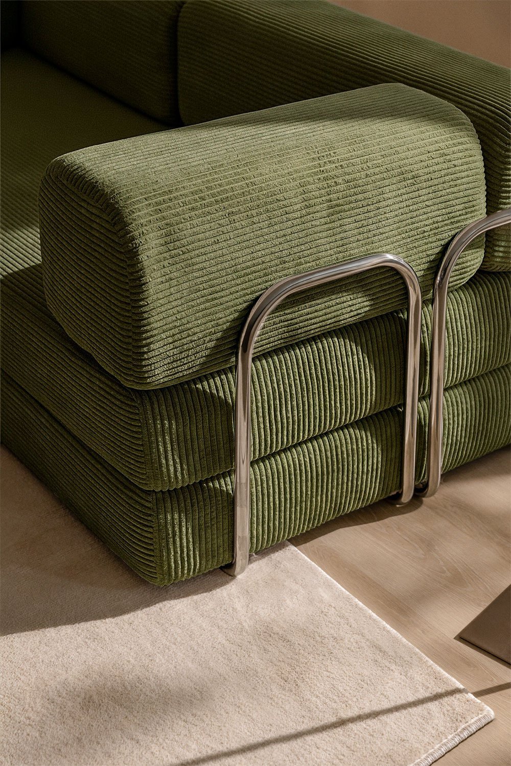 Zweisitziges Schlafsofa aus Vakuumverpacktem Cordstoff Igone, Galeriebild 3