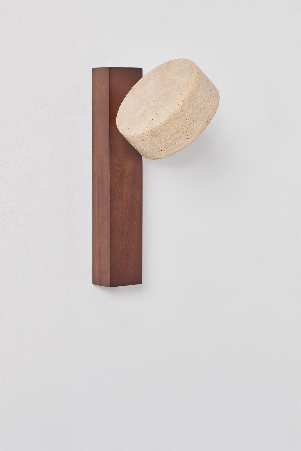 LED-Wandlampe mit richtbarem Licht aus Holz und Travertin Davise, Galeriebild 6