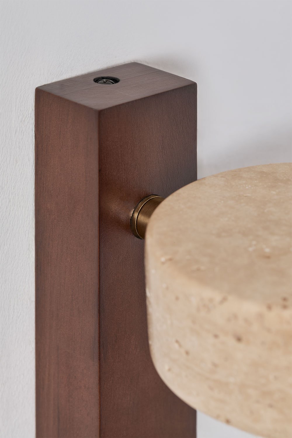 LED-Wandlampe mit richtbarem Licht aus Holz und Travertin Davise, Galeriebild 8