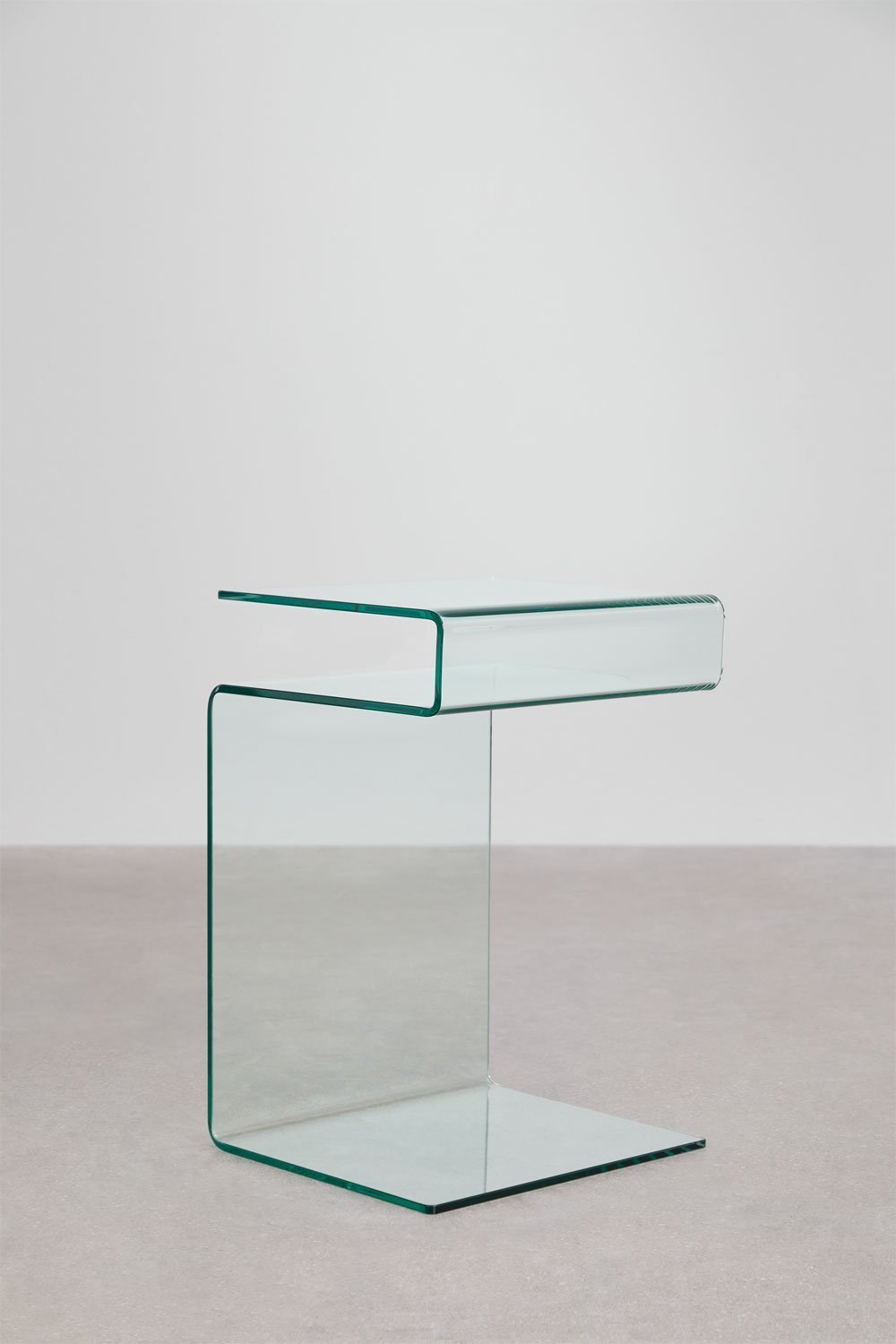Rechteckiger Nachttisch 40x35 cm aus gehärtetem Diora-Glas, Galeriebild 3