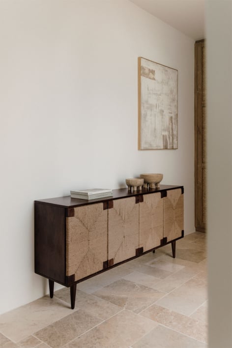 Evans Sideboard aus Mangoholz und Jute