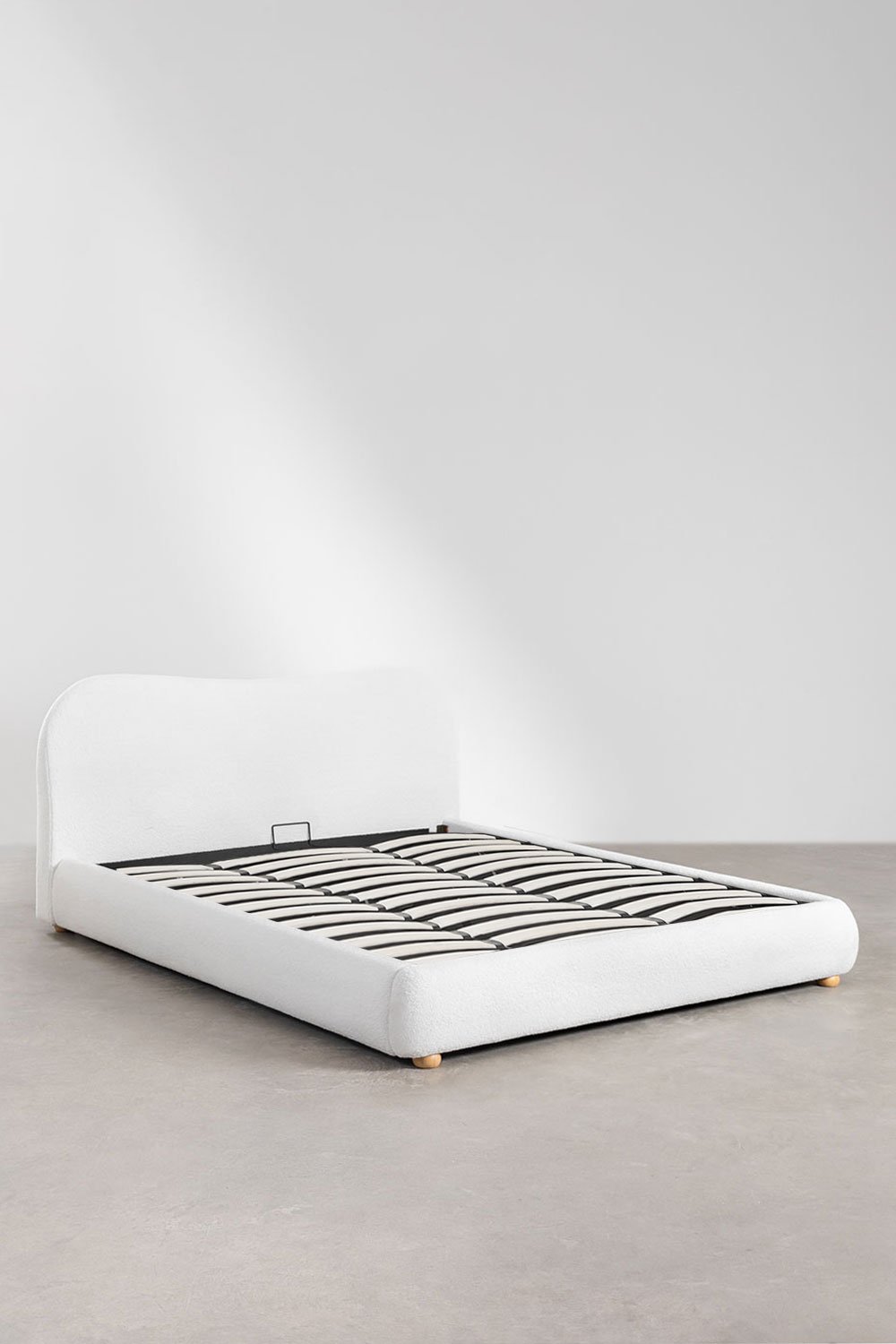 Bett mit Bettkasten für Matratze 180x200cm  in Plüschstoff Winselet, Galeriebild 3