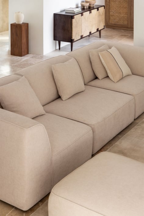Zentrales Modul für das modulare Sofa Cardea, bezogen - Chenille in Creme Beige