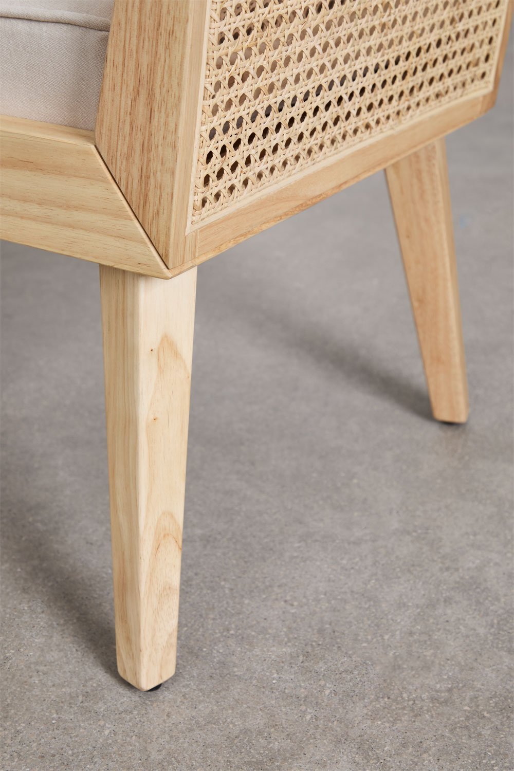 Icon Sitzbank aus Gummibaumholz und Rattan, Galeriebild 5