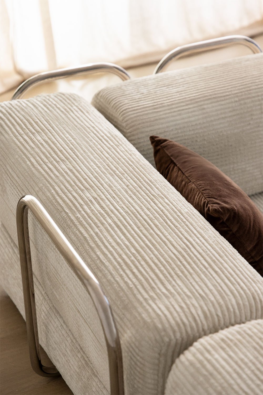 Zweisitziges Schlafsofa aus Vakuumverpacktem Cordstoff Igone, Galeriebild 3