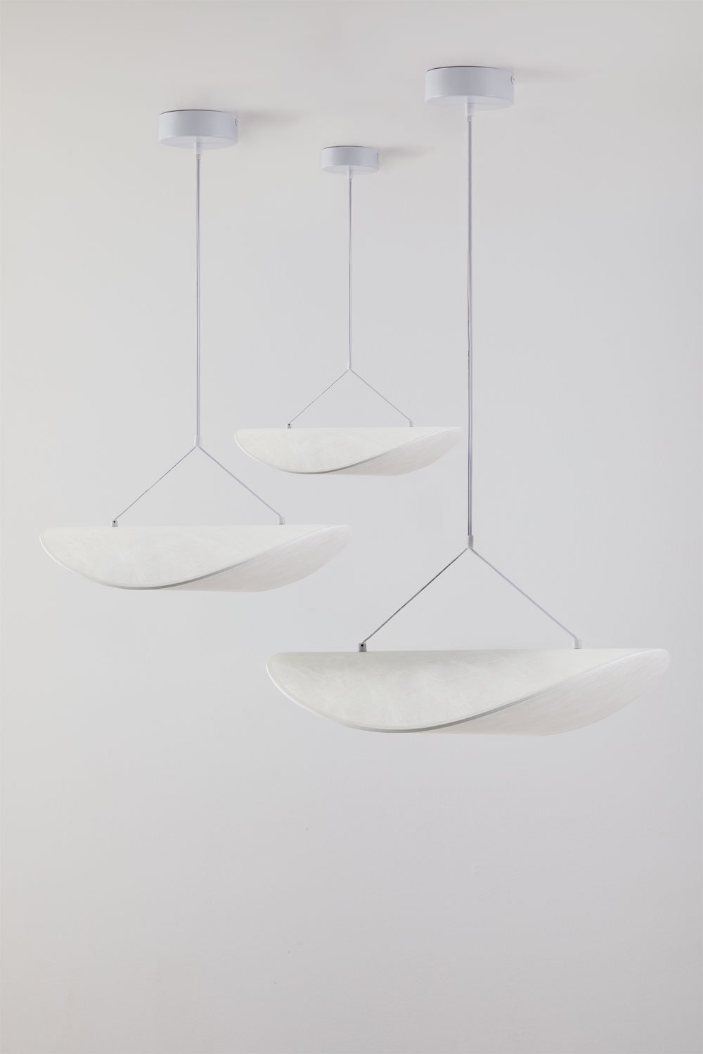 3er-Set LED-Deckenlampen aus Zelvon-Stoff, Galeriebild 1