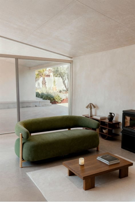 2-Sitzer-Sofa aus Chenille-Stoff und Eisen Jolie