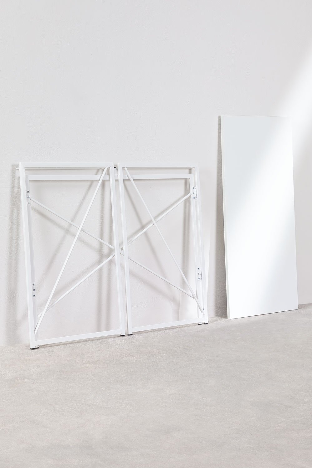 Rechteckiger Klapptisch 100x50 cm aus MDF und Metall Andra, Galeriebild 7