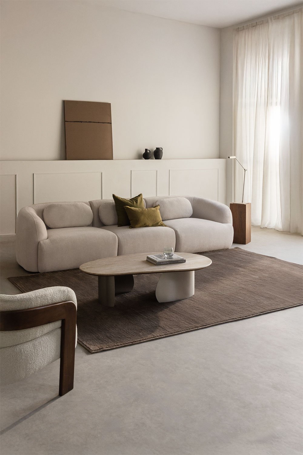 3-teiliges modulares Chenille-Sofa Coquette, Galeriebild 1
