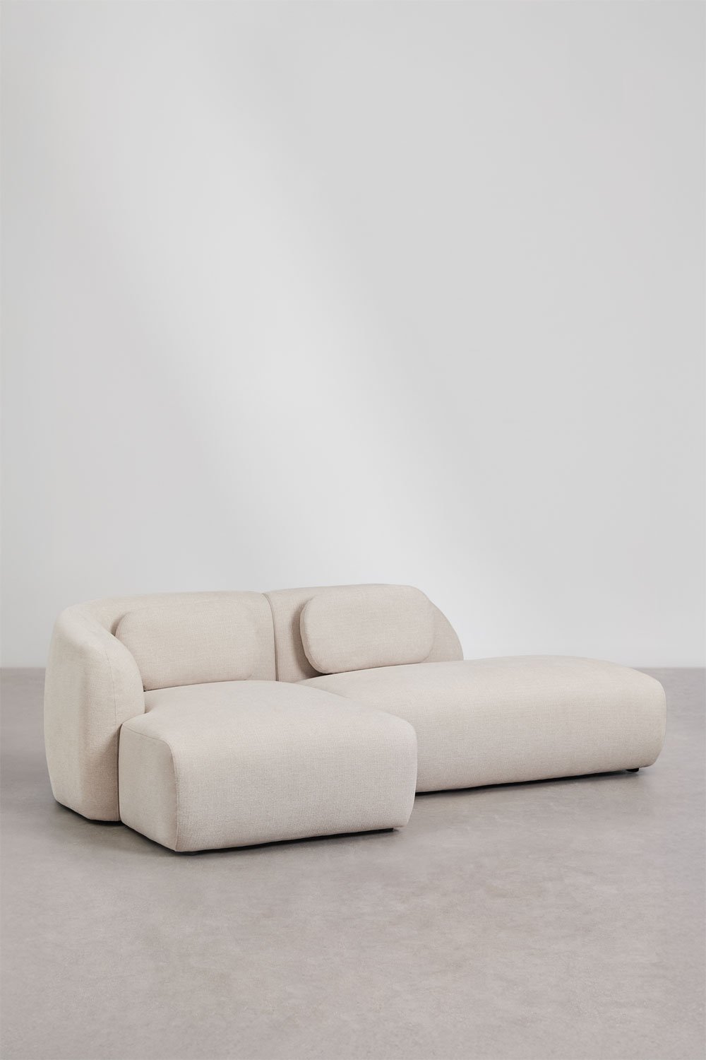 Modulares Ecksofa links 2-teilig mit Recamiere rechts aus Chenille Coquette, Galeriebild 3