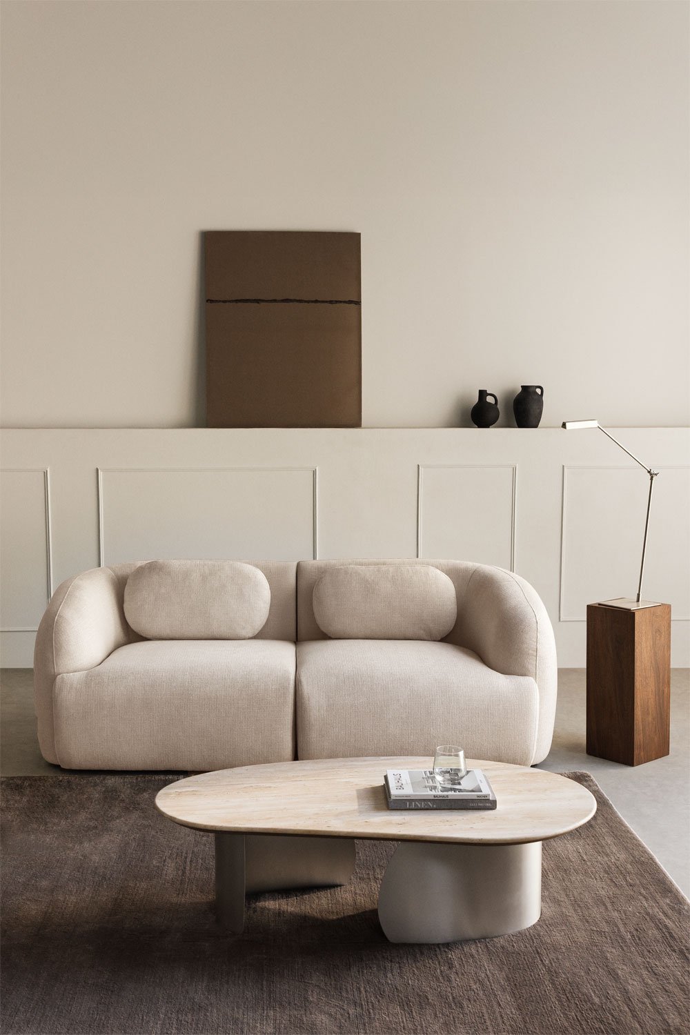 2-teiliges modulares Sofa aus Chenille Coquette, Galeriebild 1