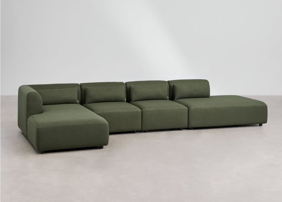 Modulares Ecksofa mit linker Chaiselongue, 4-teilig, mit Ottomane Fogler