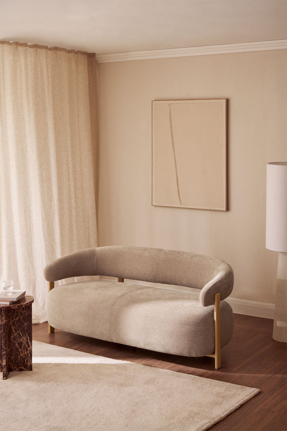 2-Sitzer-Sofa aus Chenille-Stoff und Eisen Jolie, Galeriebild 1