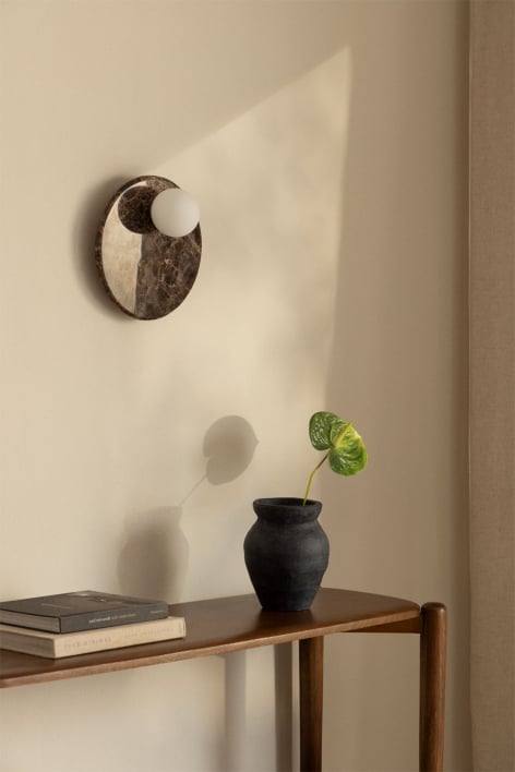 Wandlampe aus Marmor mit Kristallkugel Conrad