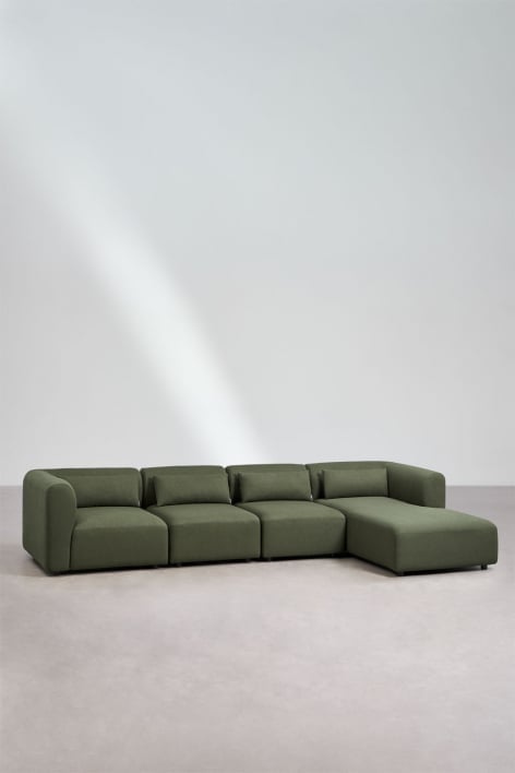 4-teiliges modulares Chaiselongue-Sofa Fogler rechts