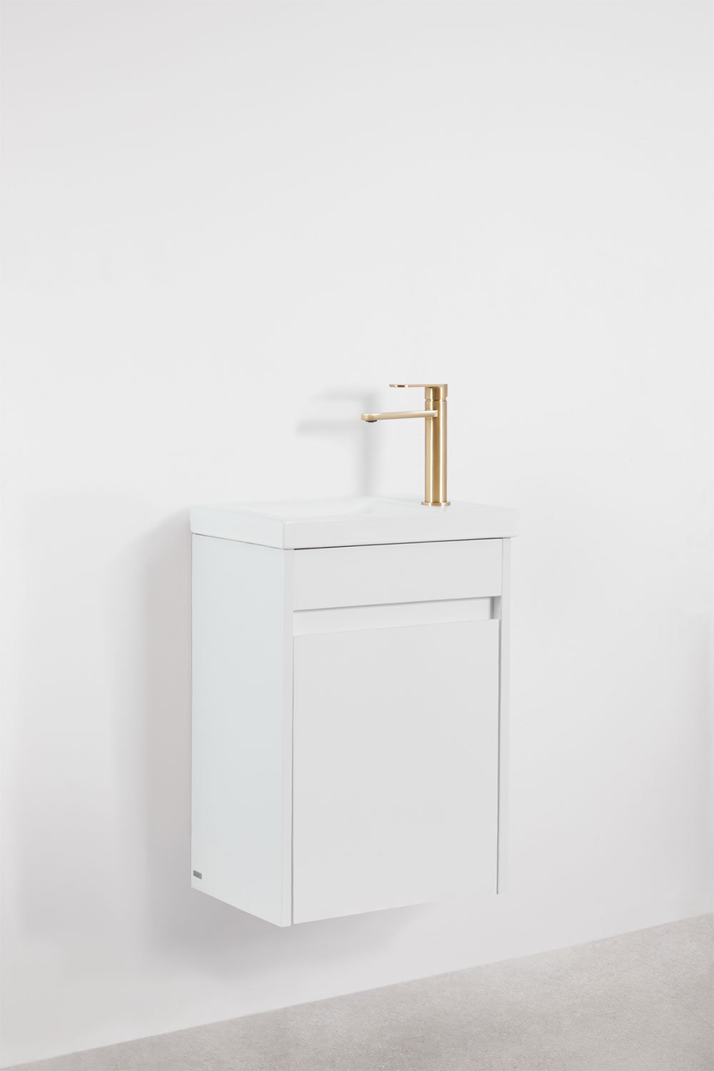 Hängendes Badezimmermöbel-Set aus Holz mit integriertem Waschbecken Narek, Galeriebild 3