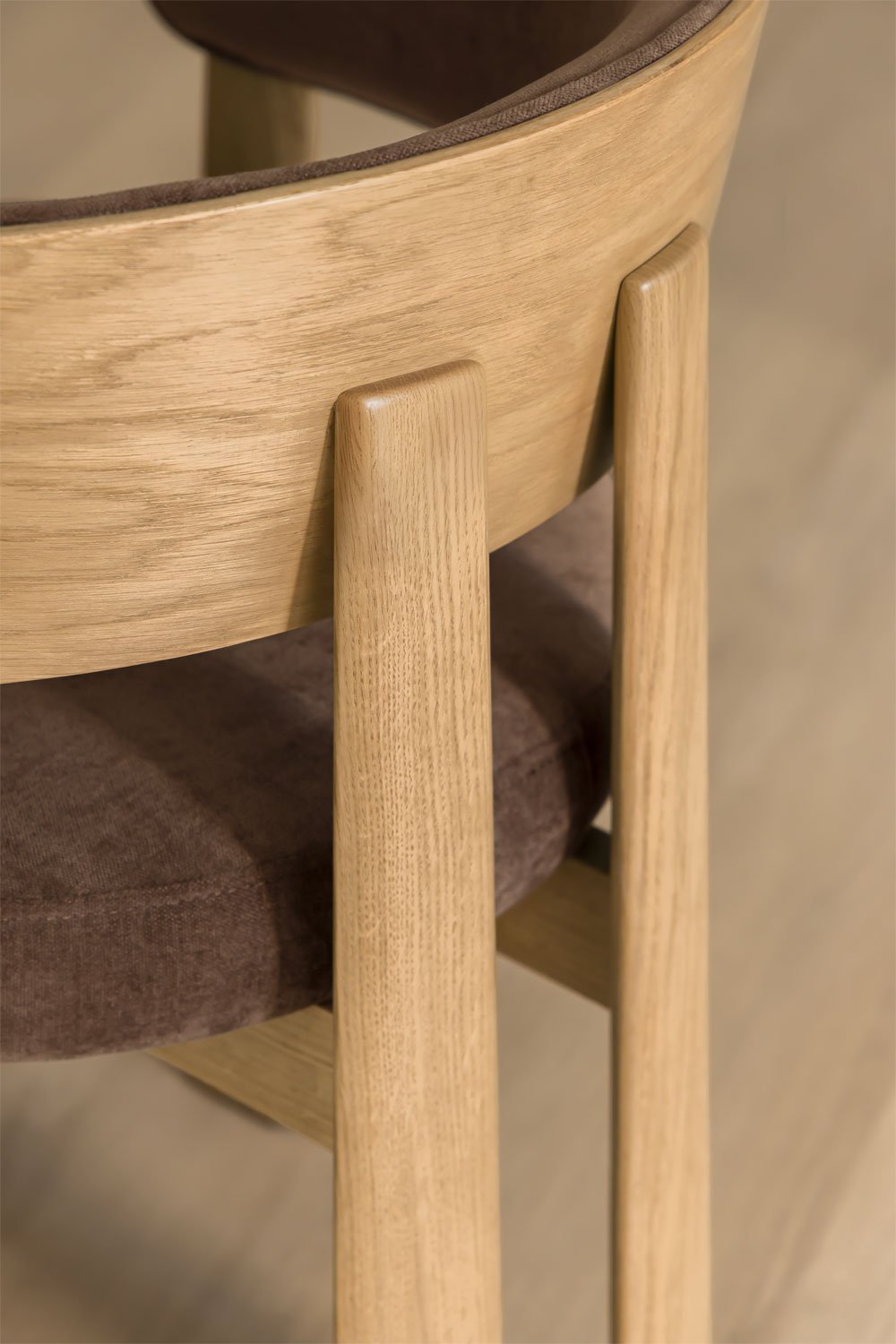 Pack mit 2 Esszimmerstühlen aus Eichenholz und gepolstert Olea, Galeriebild 3