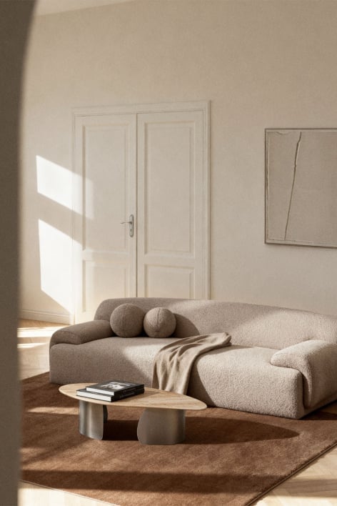 3-Sitzer Sofa Shirina bezogen - Bouclé-Stoff Moka Braun