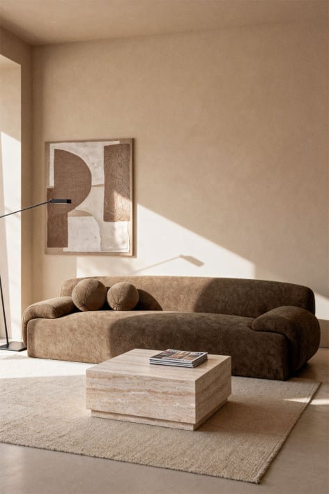 3-Sitzer Sofa Shirina bezogen - Chenille Braun Kaffee