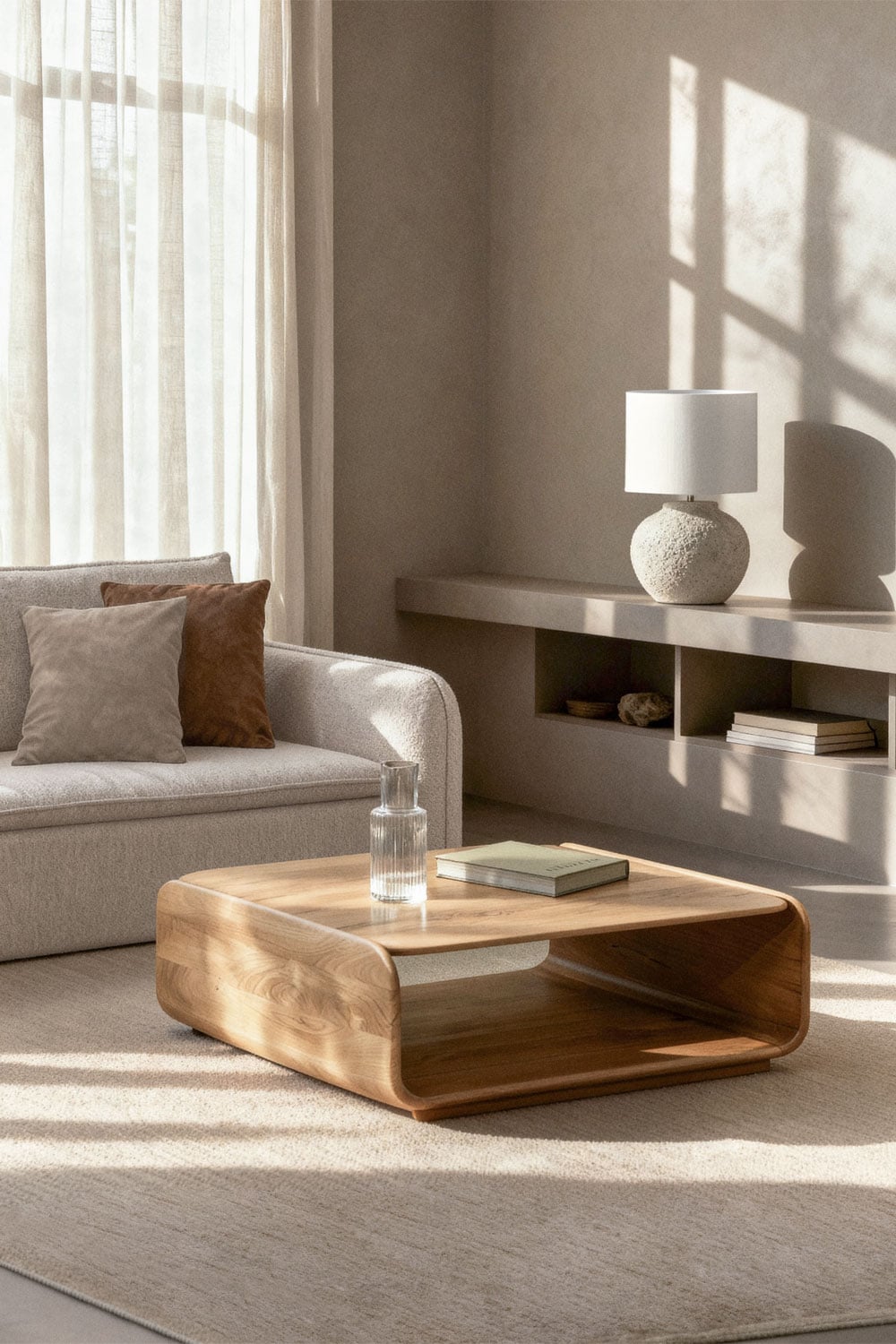 Tinsley quadratischer Couchtisch aus Holz, Galeriebild 1