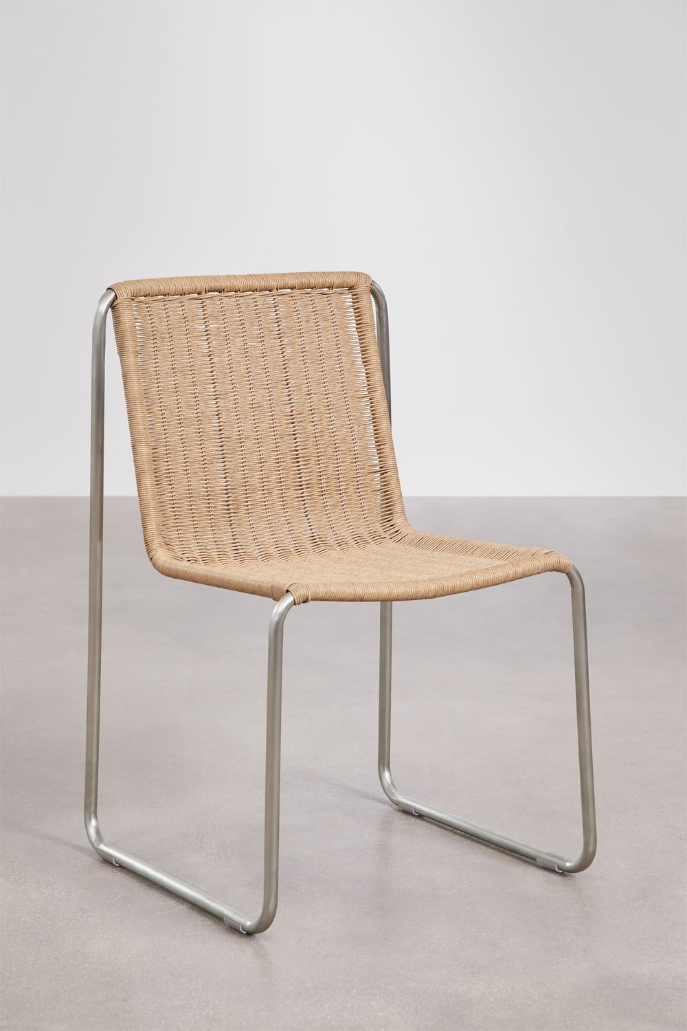 Gartenstuhl aus Edelstahl und synthetischem Rattan Omaha, Galeriebild 1