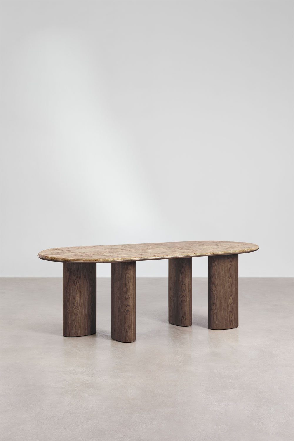 Ovaler Esstisch 220x100 cm aus MDF und Marmor Dayana, Galeriebild 3