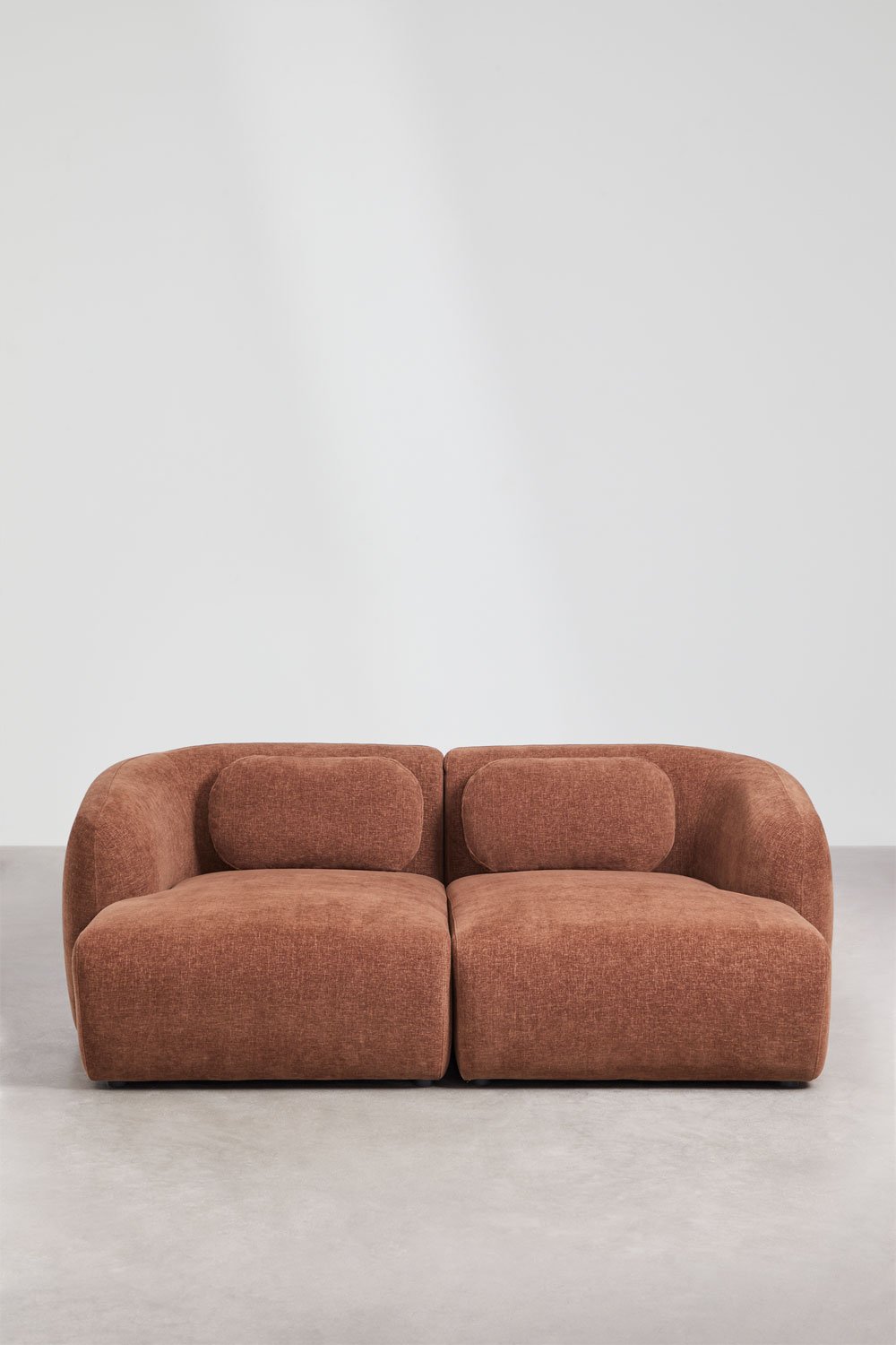 Modulares 2-teiliges Chaiselongue-Sofa aus Chenille Coquette, Galeriebild 5