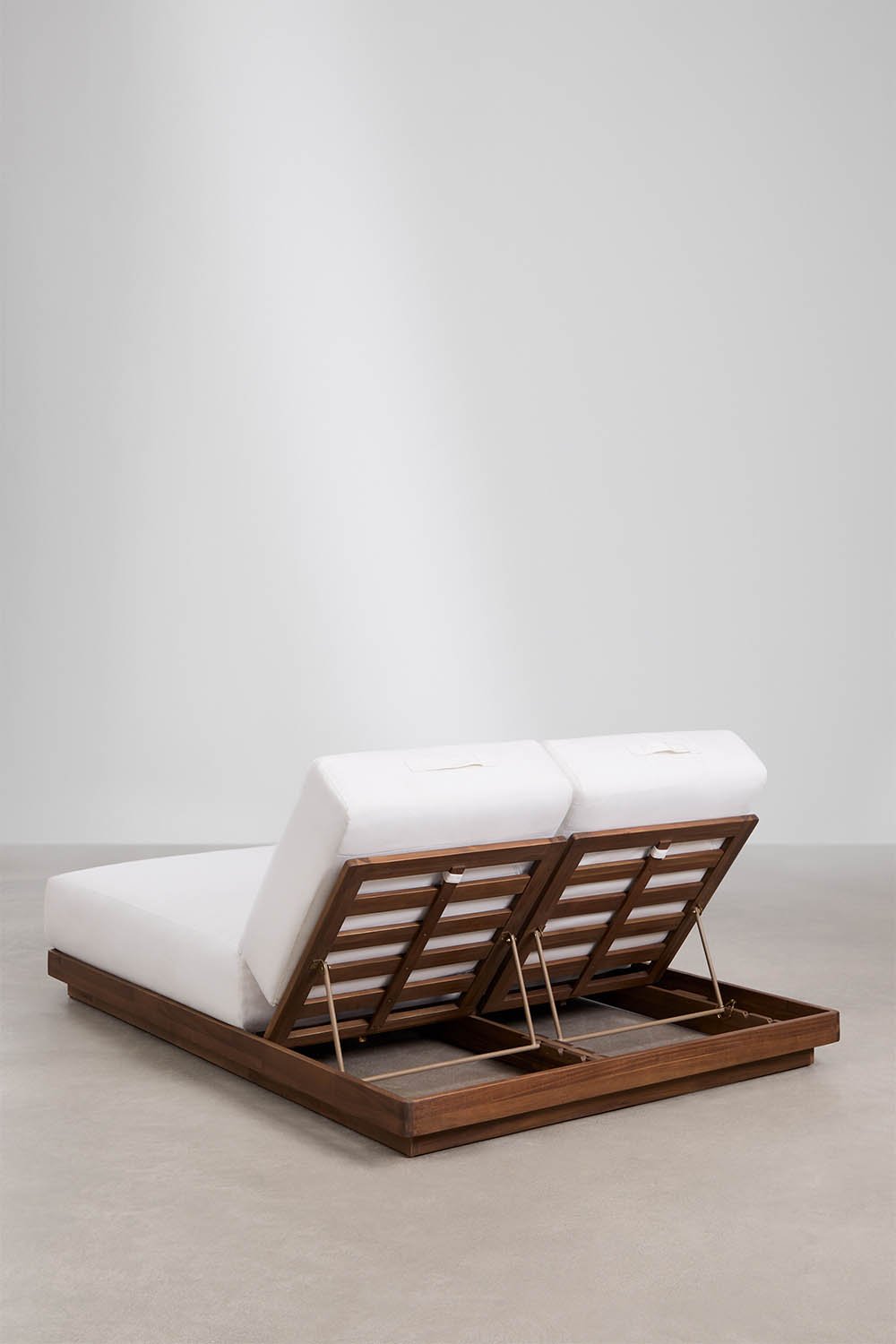 Doppel-Liegestuhl aus Akazienholz Lecia, verstellbar, Galeriebild 5
