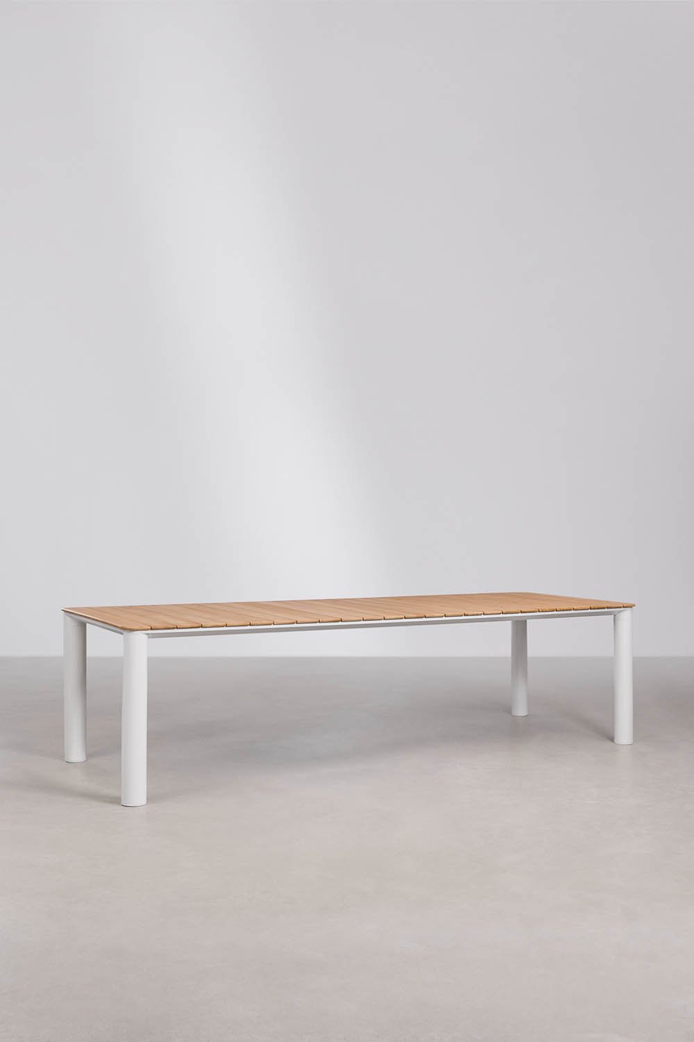 Rechteckiger Gartentisch aus Aluminium und Teakholz Sirka, Galeriebild 1