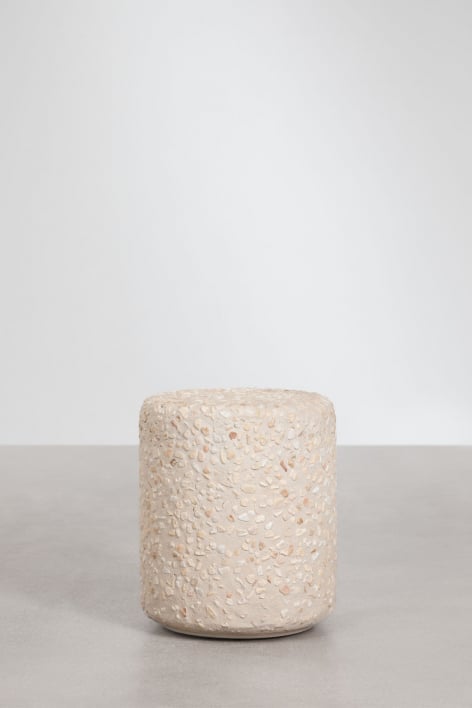 Runder Nachttisch Ø35 cm aus Beton Elyndra