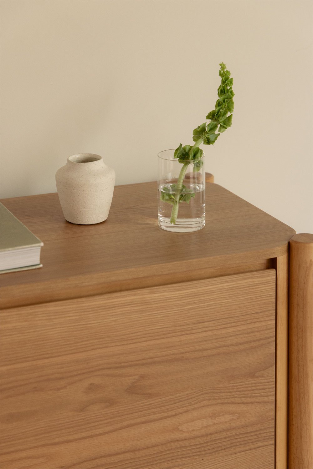 Rechteckiger Sideboard 110x45 cm aus MDF mit Munden-Eichenfurnier, Galeriebild 2