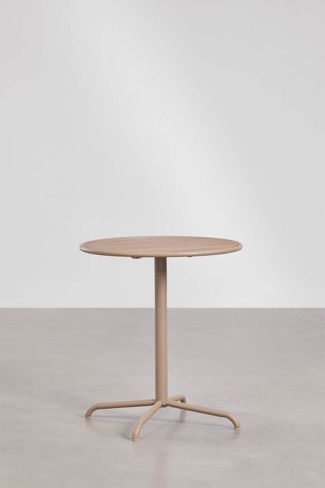 Runder Gartentisch Ø65 cm aus Stahl und Akazienholz Tilda