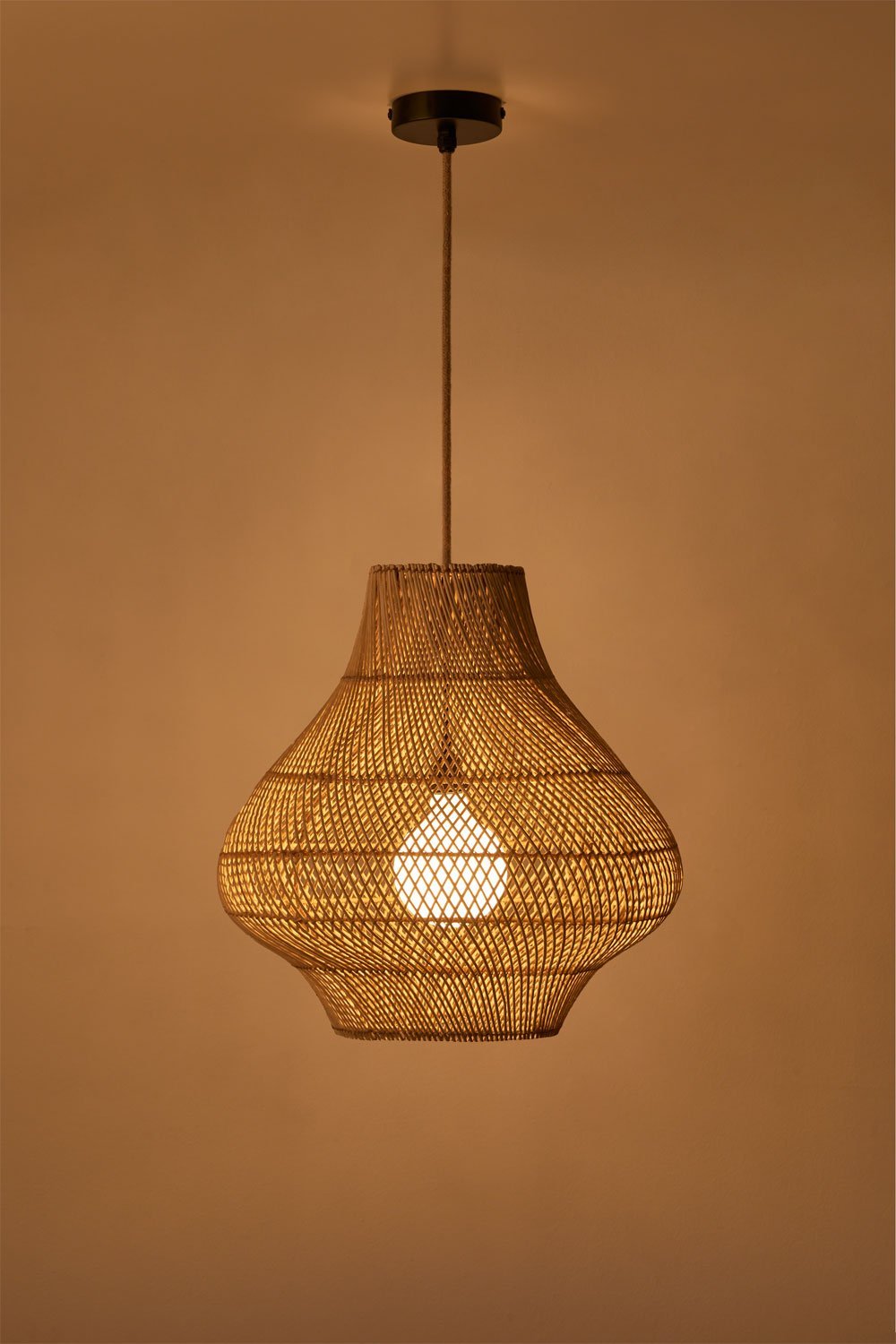 Hängende Deckenlampe aus Rattan Magali, Galeriebild 3