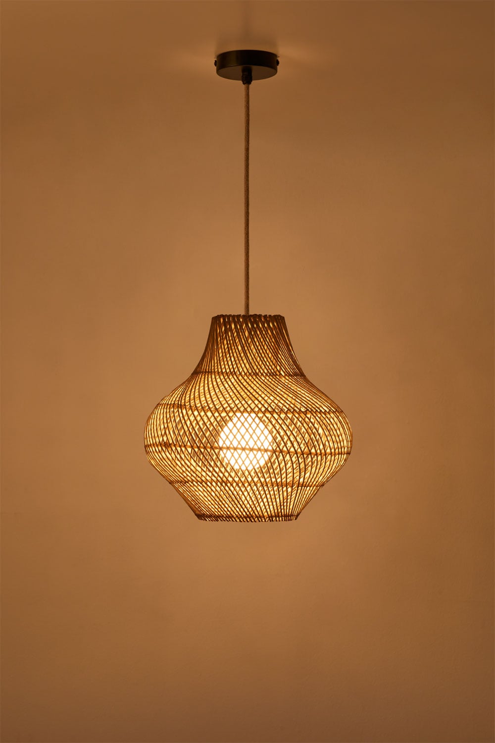 Hängende Deckenlampe aus Rattan Magali, Galeriebild 2