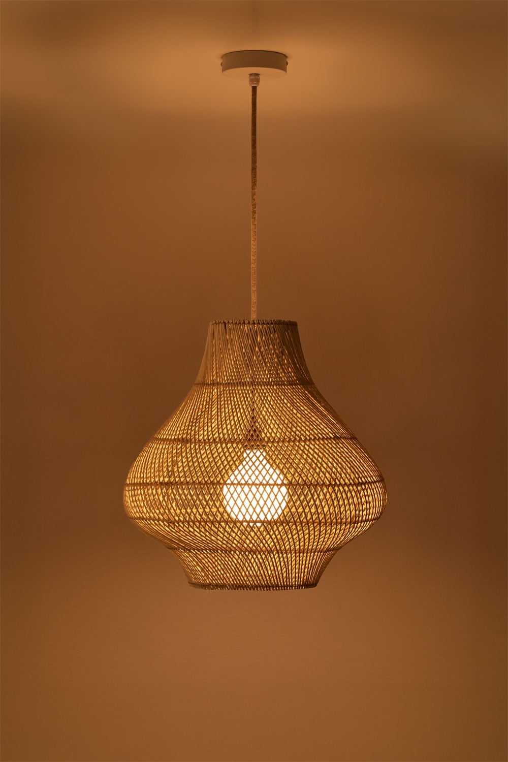 Hängende Deckenlampe aus Rattan Magali, Galeriebild 3