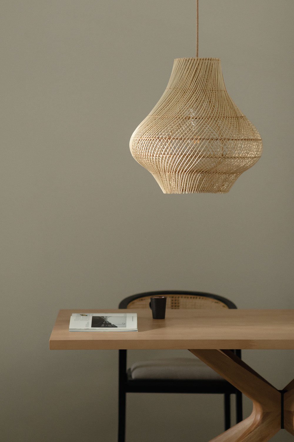 Hängende Deckenlampe aus Rattan Magali, Galeriebild 1
