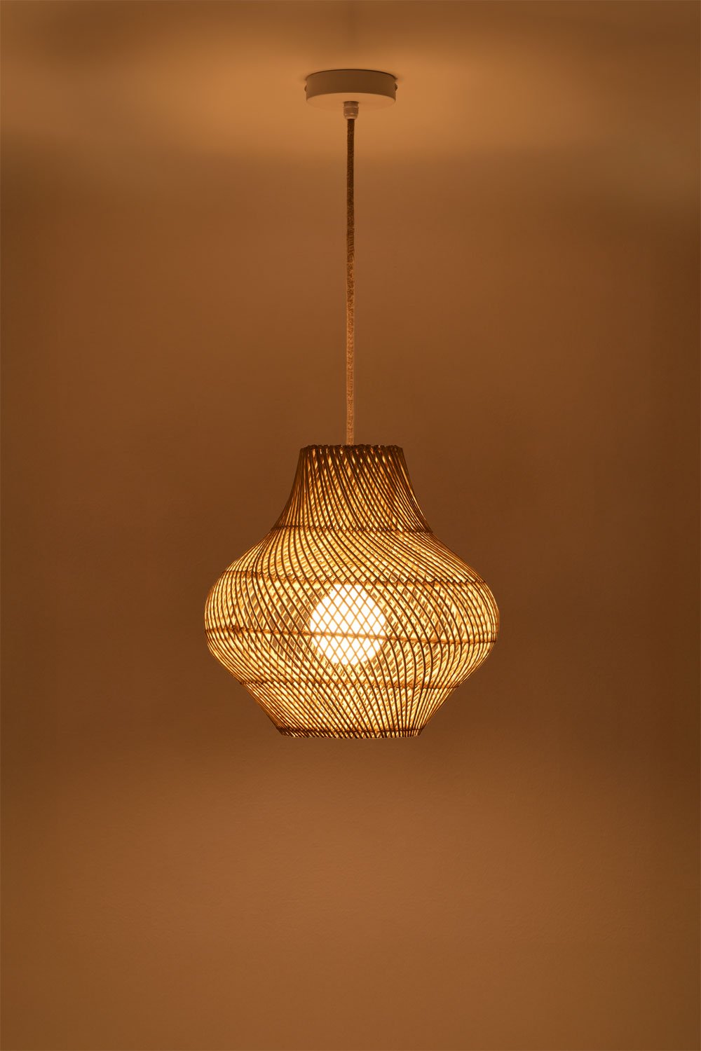 Hängende Deckenlampe aus Rattan Magali, Galeriebild 2