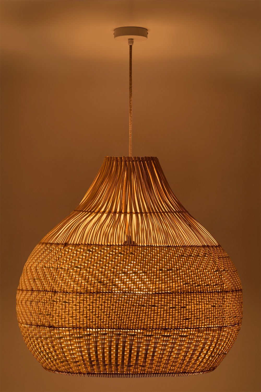 Hängende Deckenleuchte für den Außenbereich aus geflochtenem Rattan Llaury, Galeriebild 2