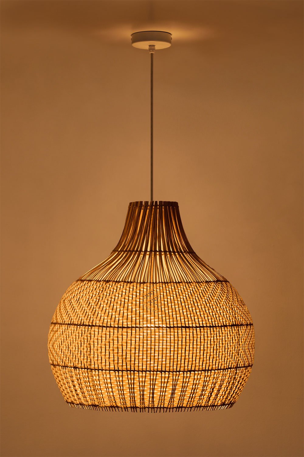 Hängende Deckenleuchte für den Außenbereich aus geflochtenem Rattan Llaury, Galeriebild 2